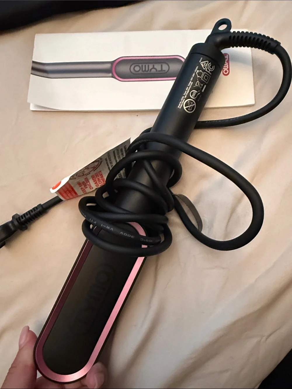 TYMO Ring Hair Straightening Comb in Black & Pink